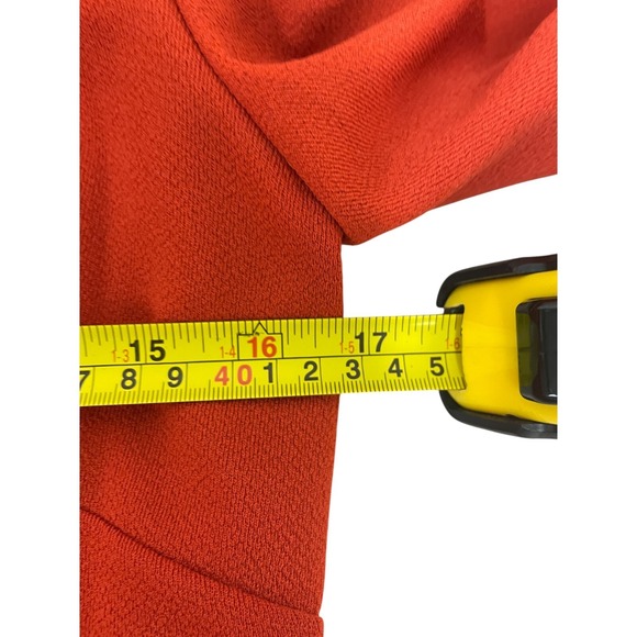 Blouse Womens Size Small Orange Collared Regular Fit Halt Zip Back Long Sleeve - Picture 3 of 5